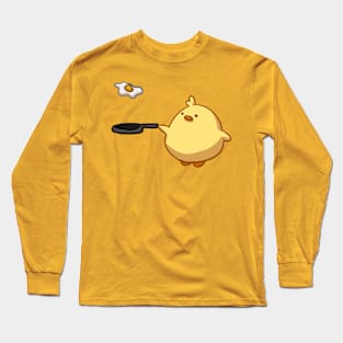 Cute Chick Fry Egg For Breakfast Long Sleeve T-Shirt